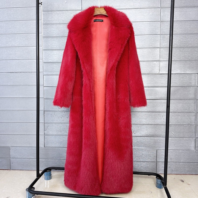 The Taupe Long-Pile Faux Fur Coat