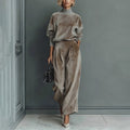 Luxury Velour Pleated Set