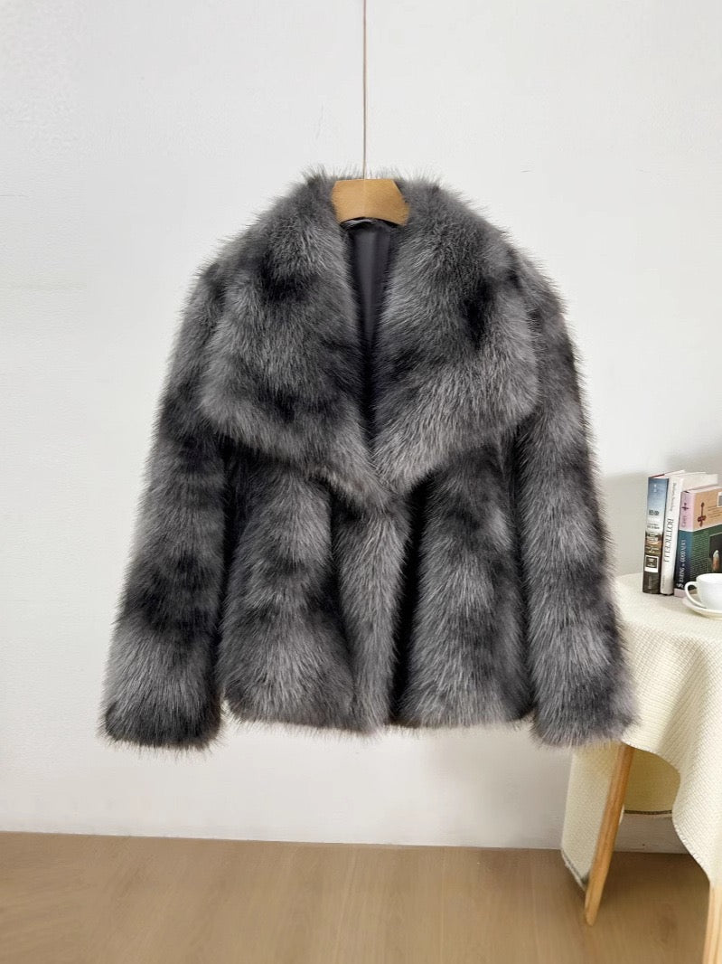Dalmatian Spotted Luxury Faux-Fur Coat