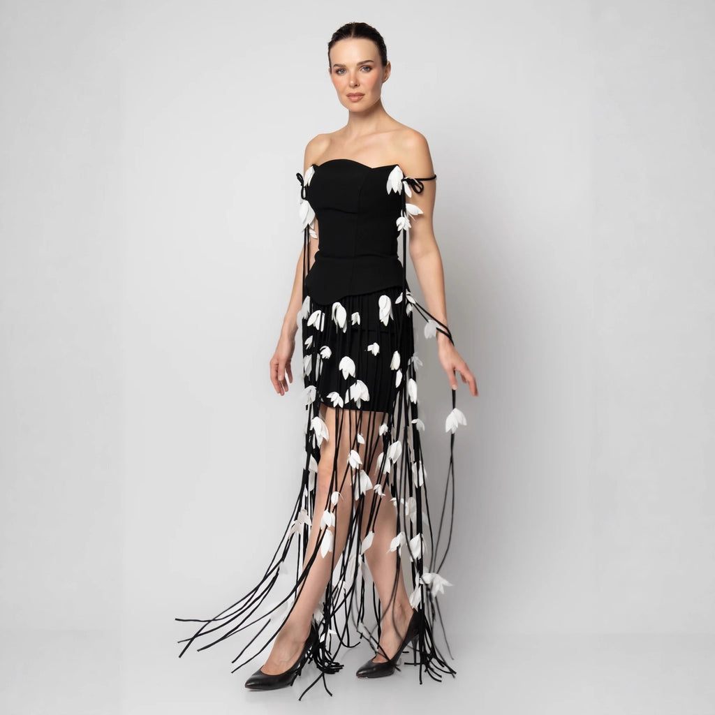 Strapless Floral Dress