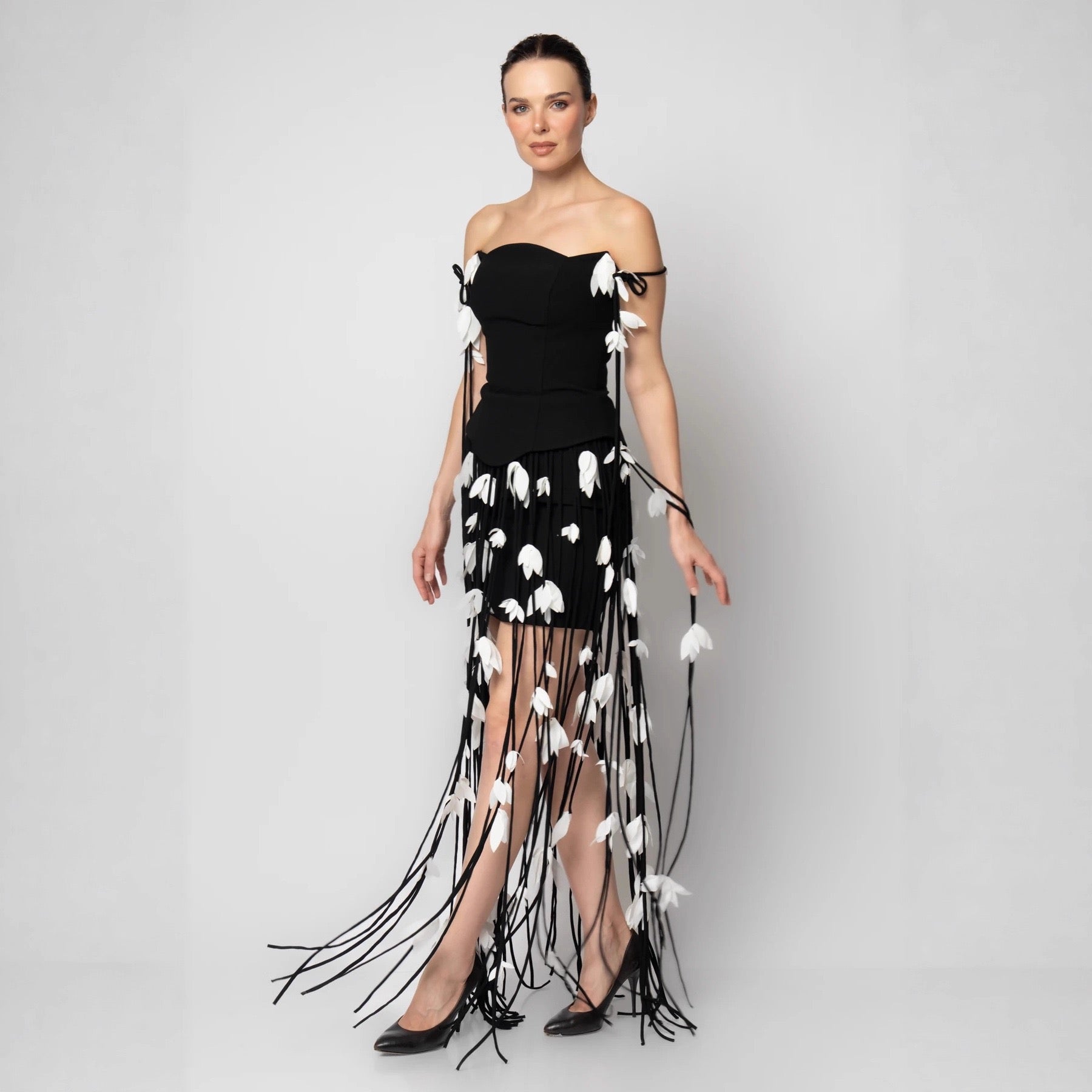 Strapless Floral Dress