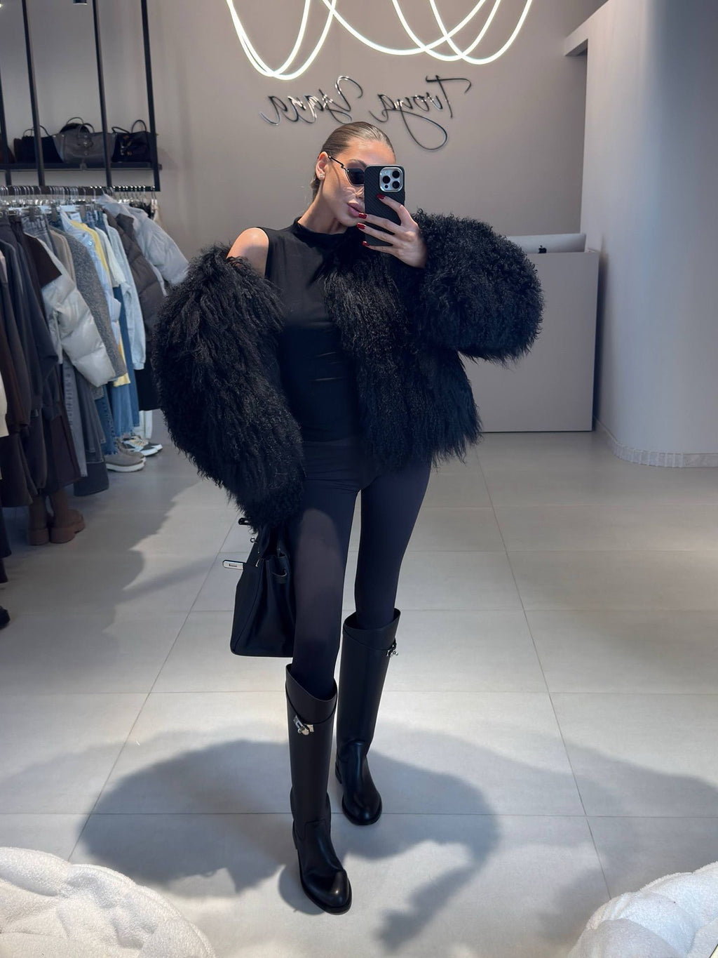 Shaggy Mongolian-Style Shearling Jacket