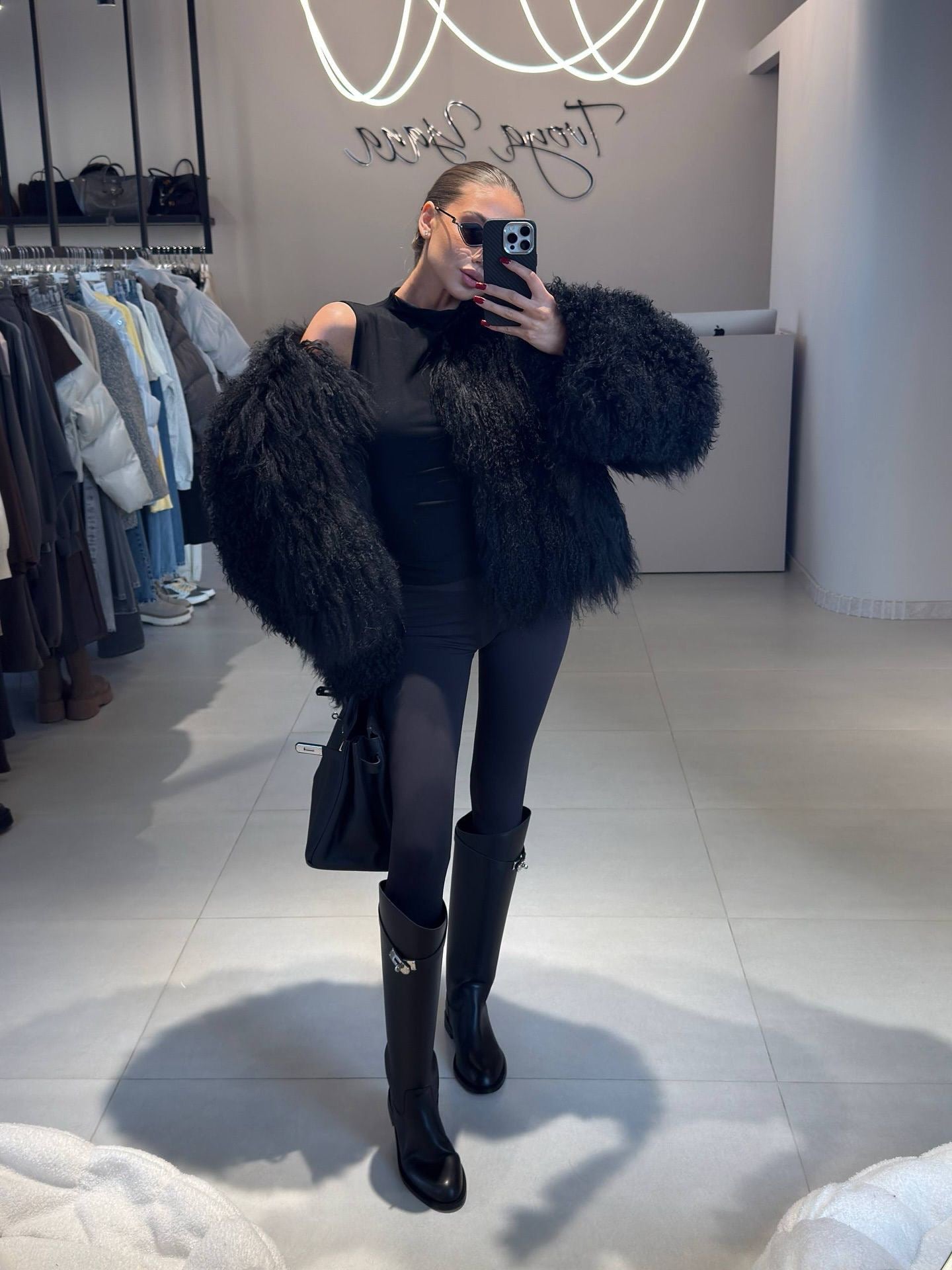 Shaggy Mongolian-Style Shearling Jacket