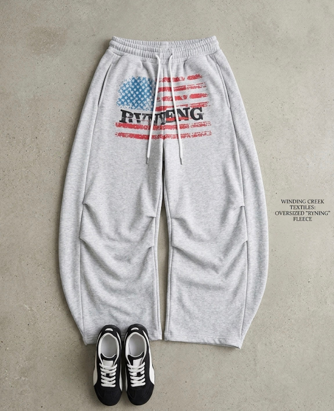 Graphic Wide-Leg Black Sweatpants