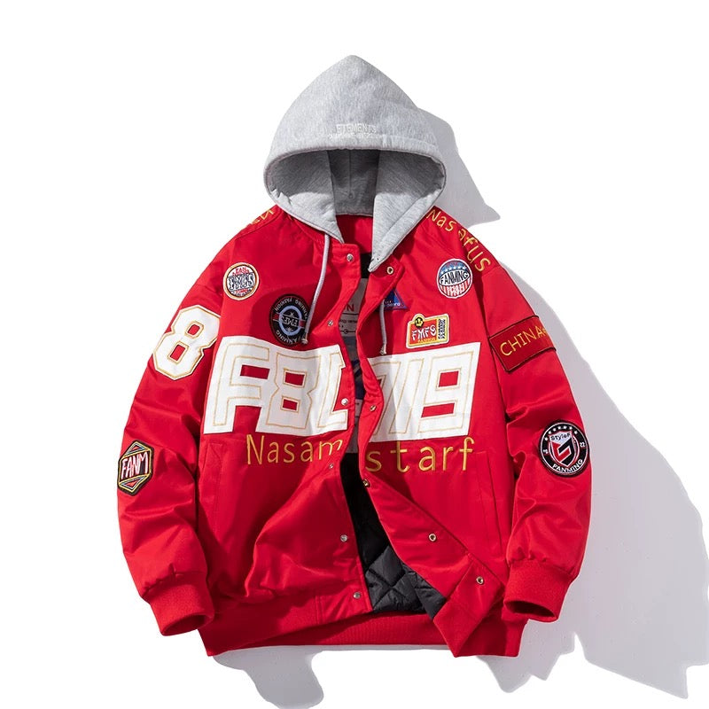 Graphic-Heavy Streetwear Bomber Jacket