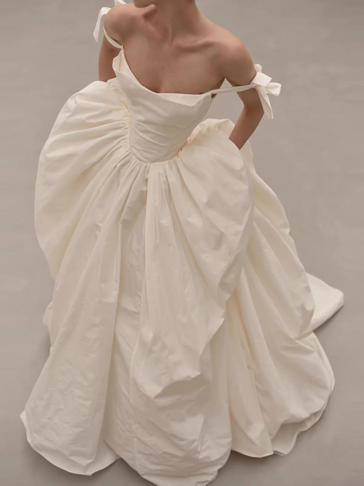 Cloud-Volume Taffeta Ball Gown Dress