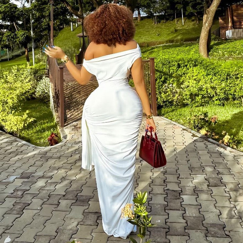 Asymmetrical Shoulder Dress
