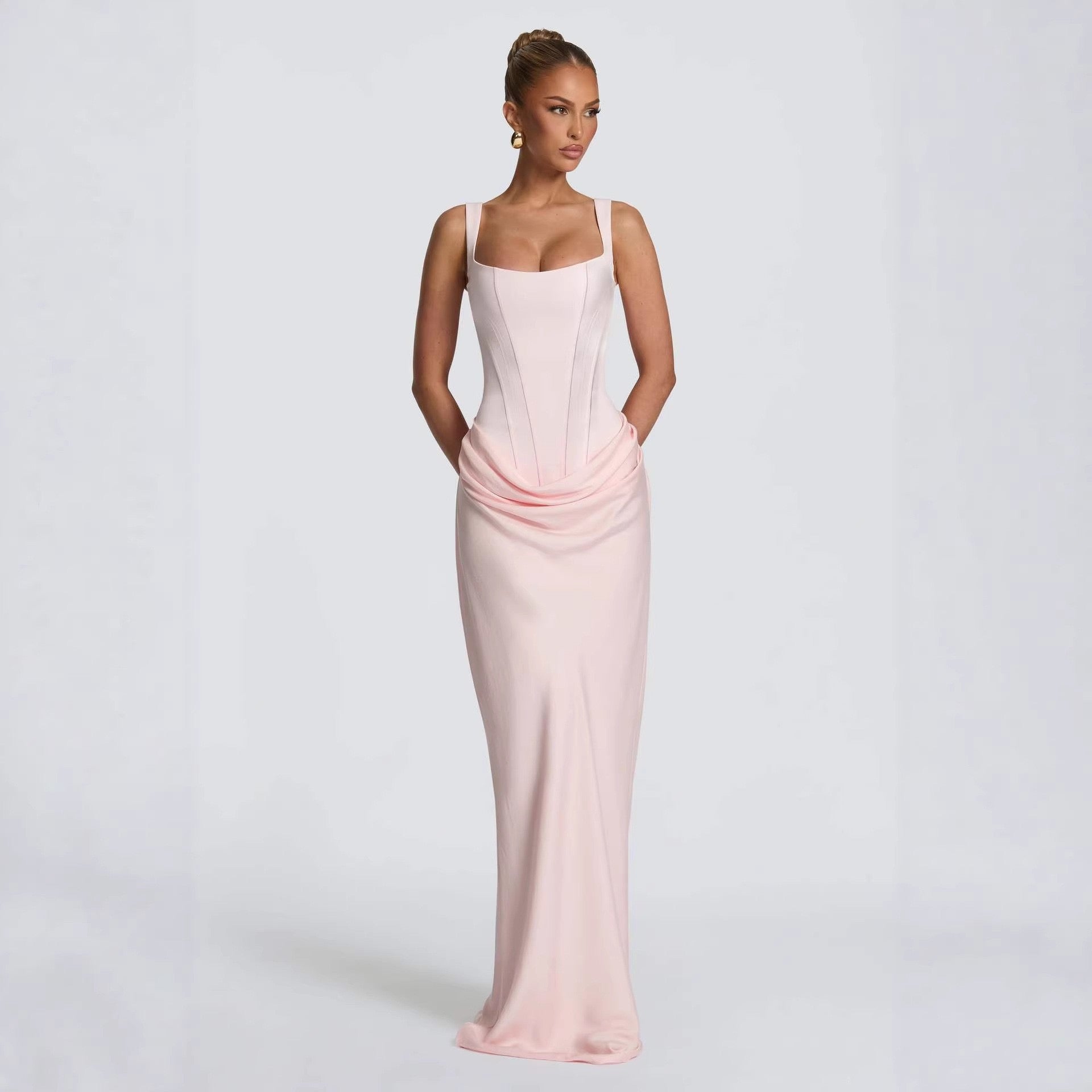 Women’s Chic Square‑Collar Dress